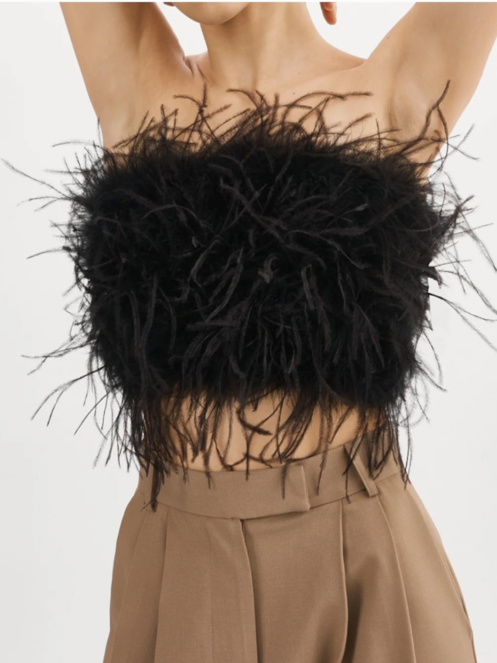 Lamarque Zaina Feather Bustier - Black Size M - Picture 3 of 4
